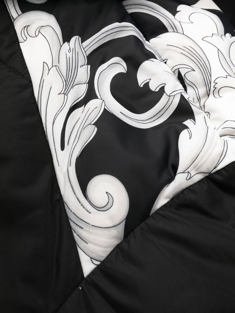 Black Baroque Trim Puffer Jacket
