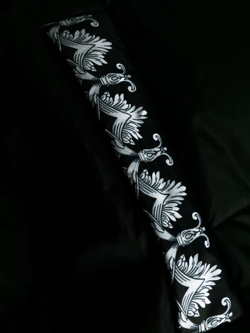 Black Baroque Trim Puffer Jacket