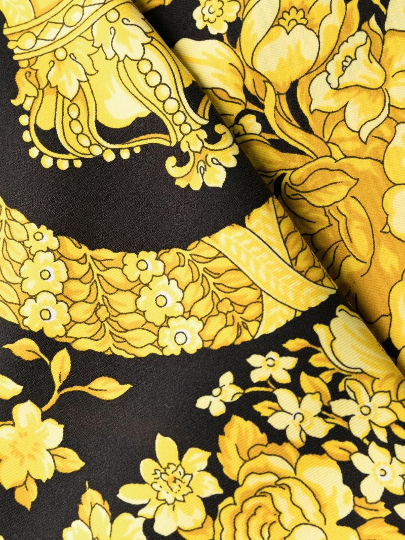 Black Barocco Print Leggings