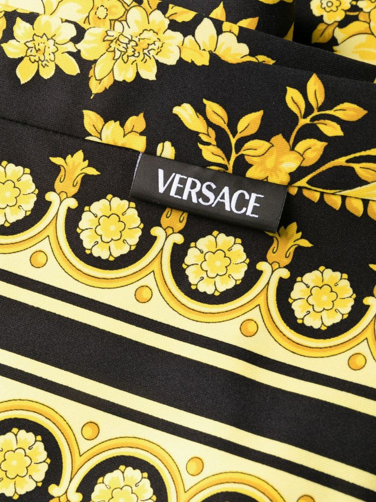 Black Barocco Print Leggings