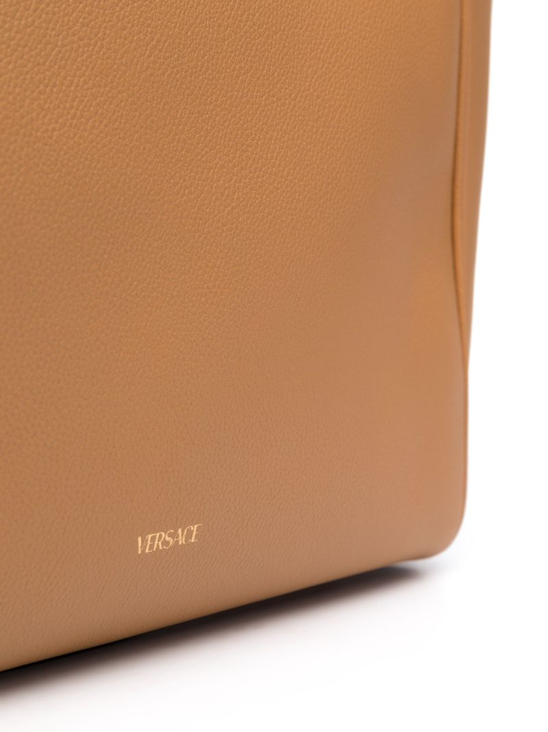 Brown Medusa Leather Tote Bag