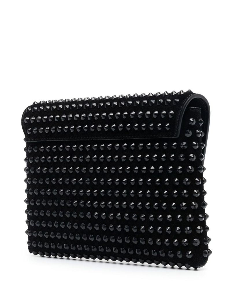 Black Embellished Medusa Head Wallet on Chain