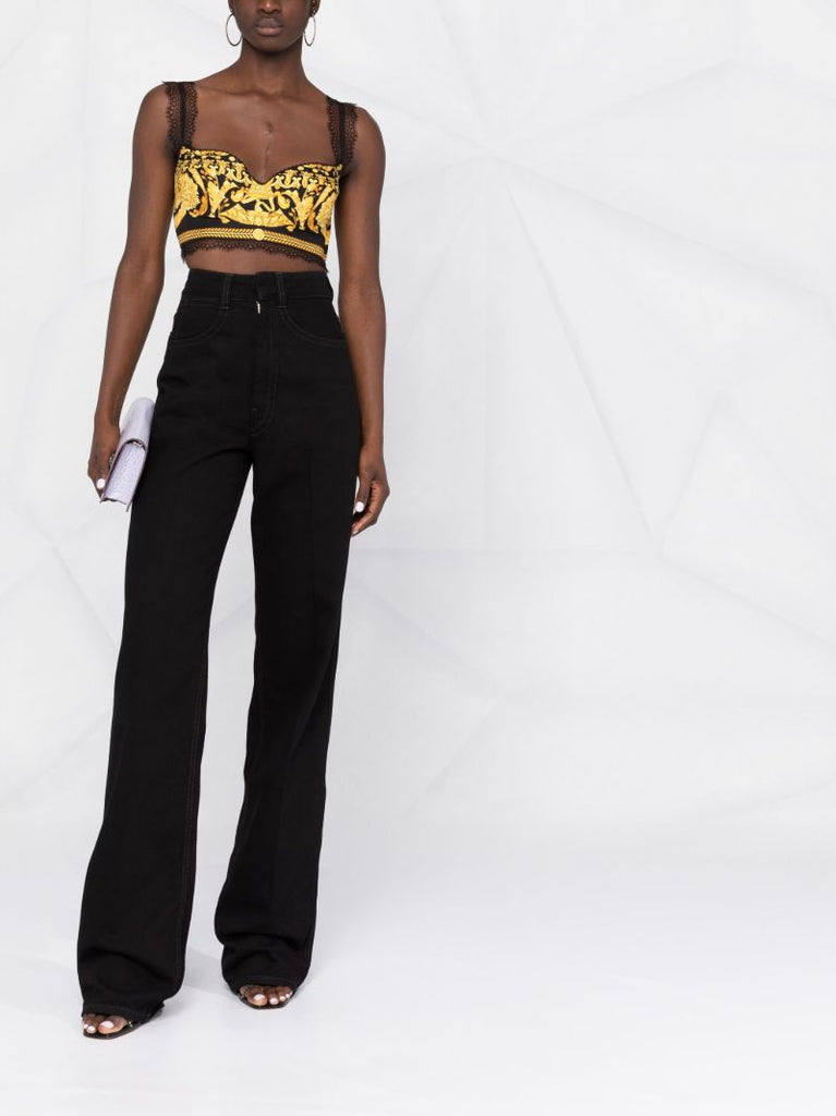 Black Barocco Print Bralette