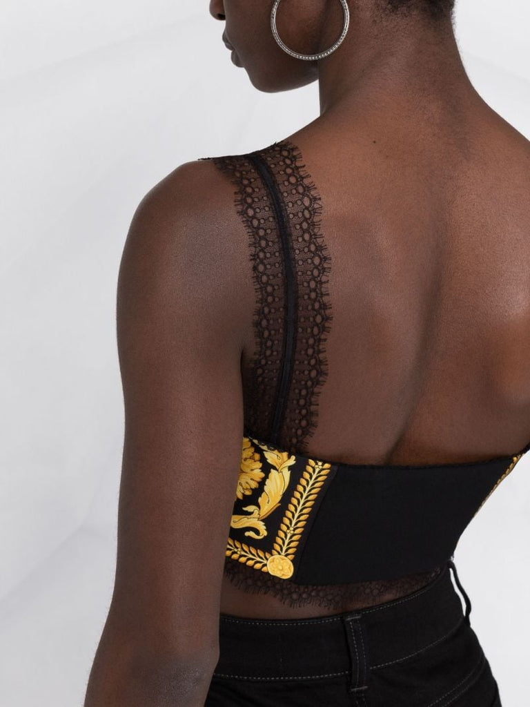 Black Barocco Print Bralette