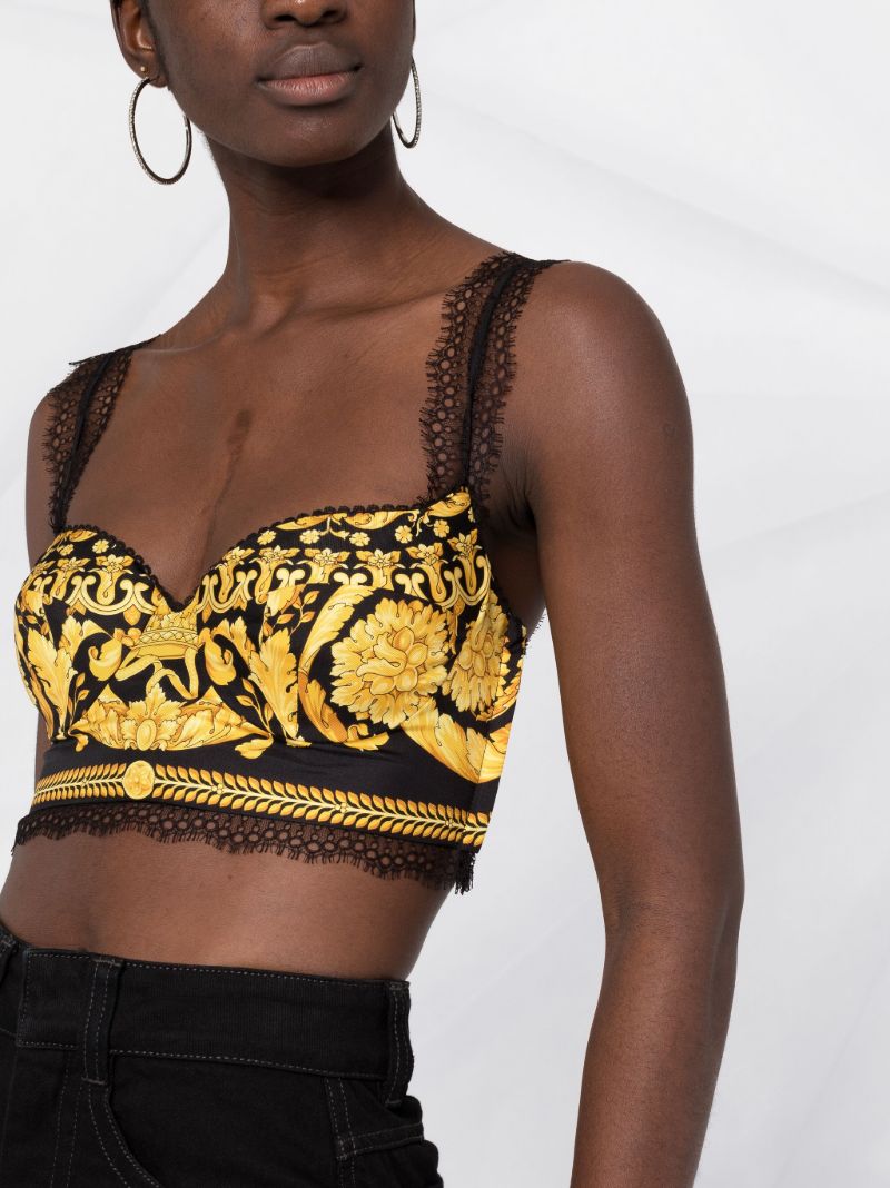Black Barocco Print Bralette