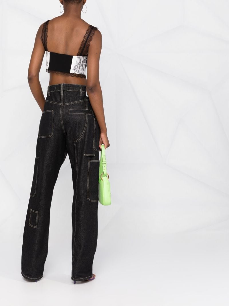 Black Baroque Silk Bralette Top