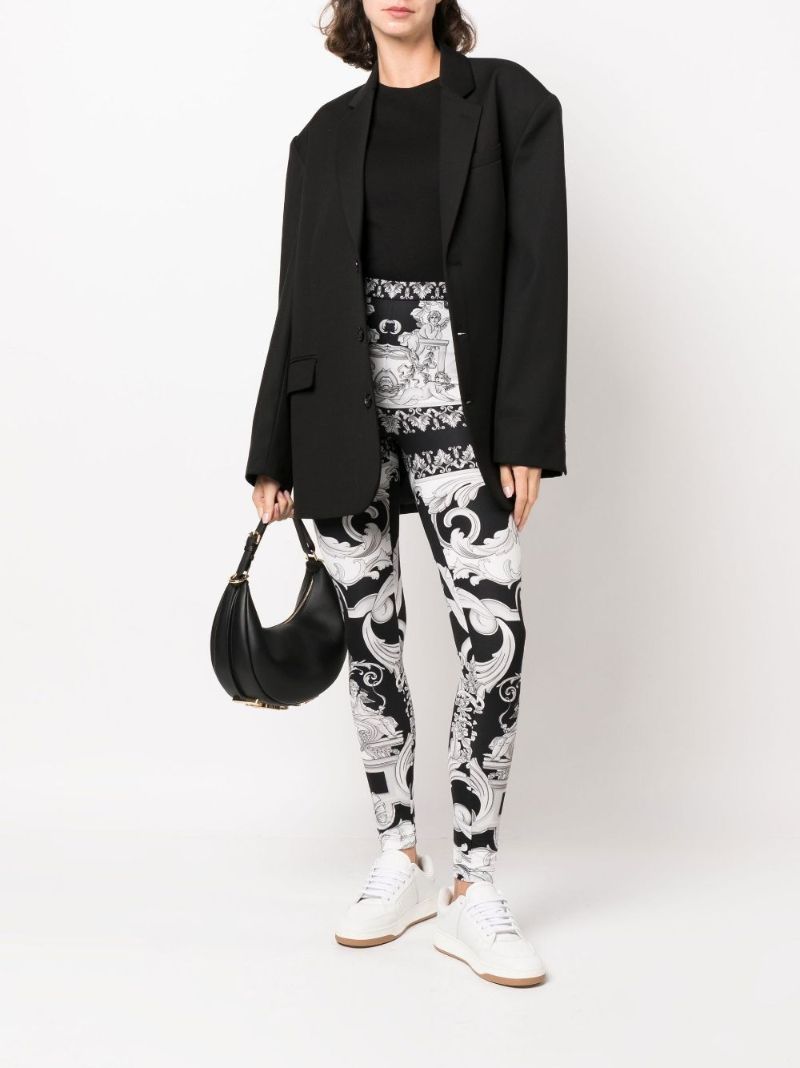 Black Silver Baroque Leggings