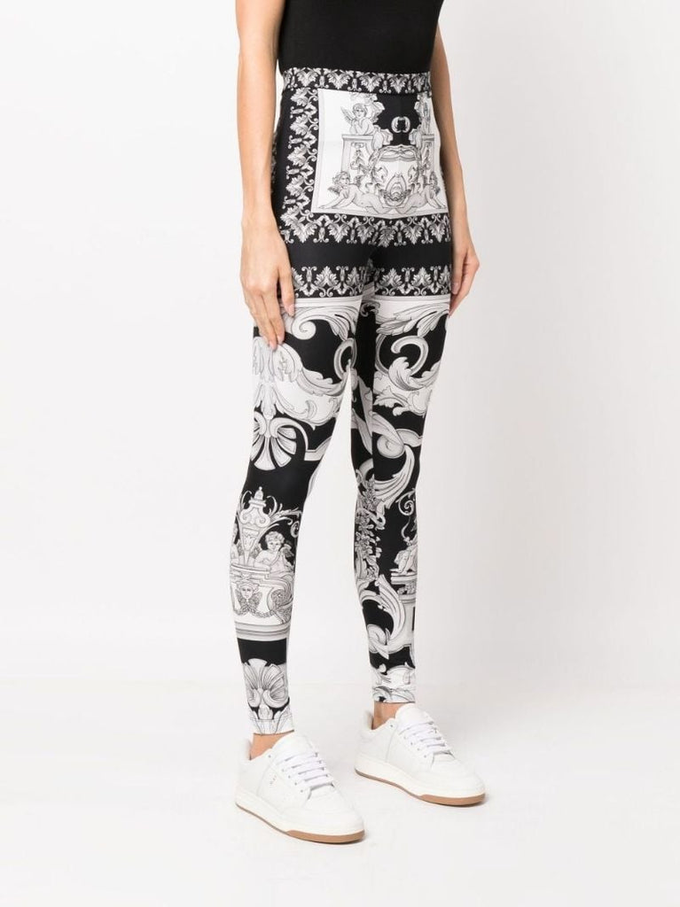 Black Silver Baroque Leggings