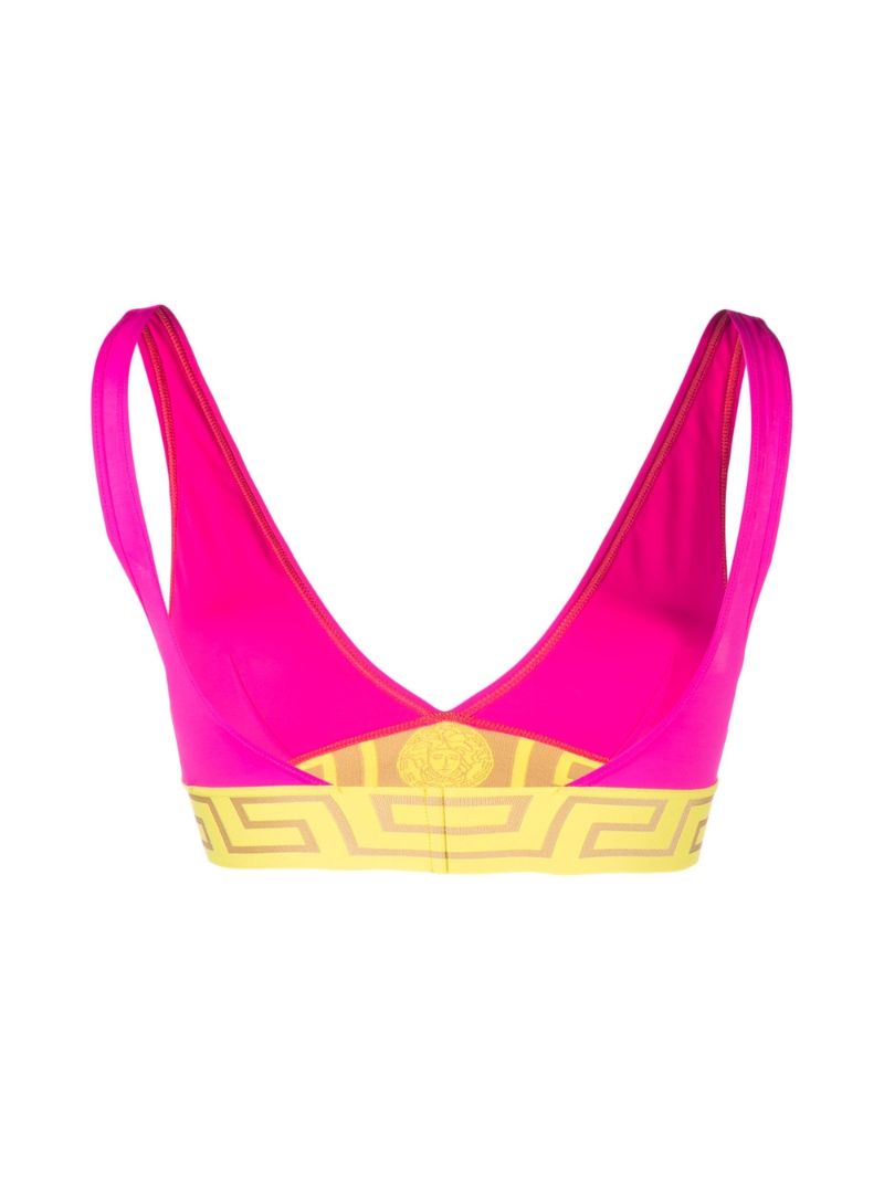Pink Greca Triangle Bikini Top