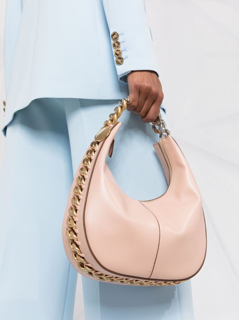 Pink Frayme Small Faux Leather Shoulder Bag