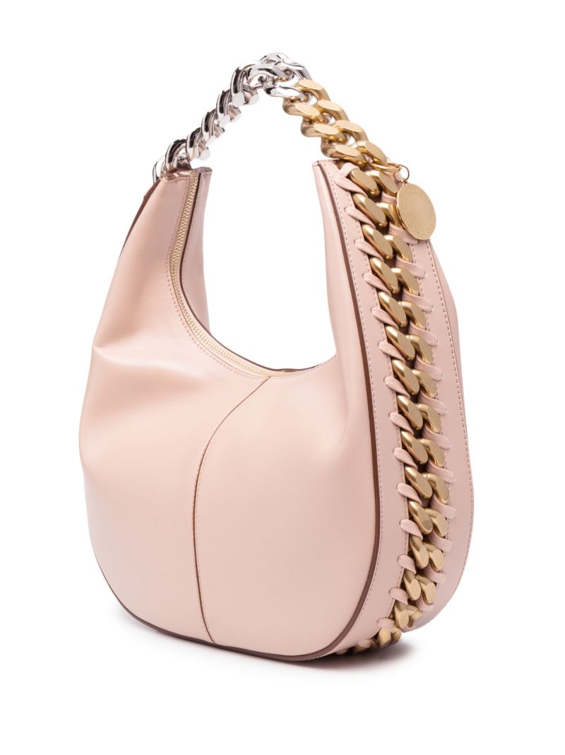 Pink Frayme Small Faux Leather Shoulder Bag