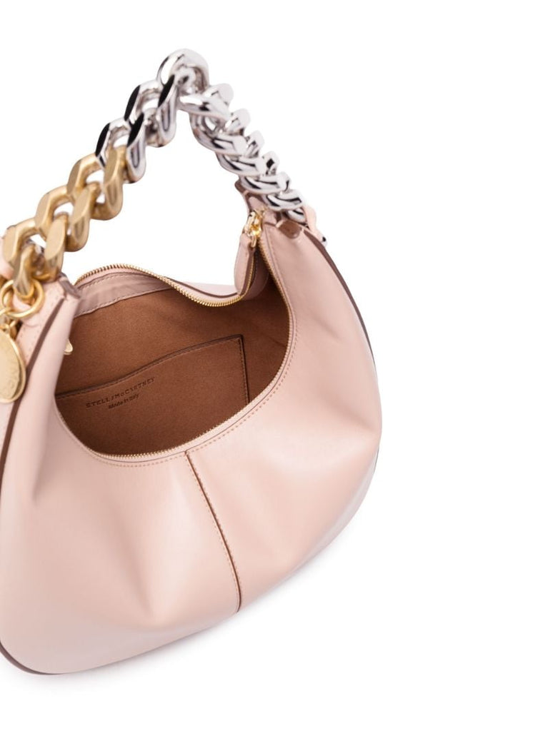Pink Frayme Small Faux Leather Shoulder Bag