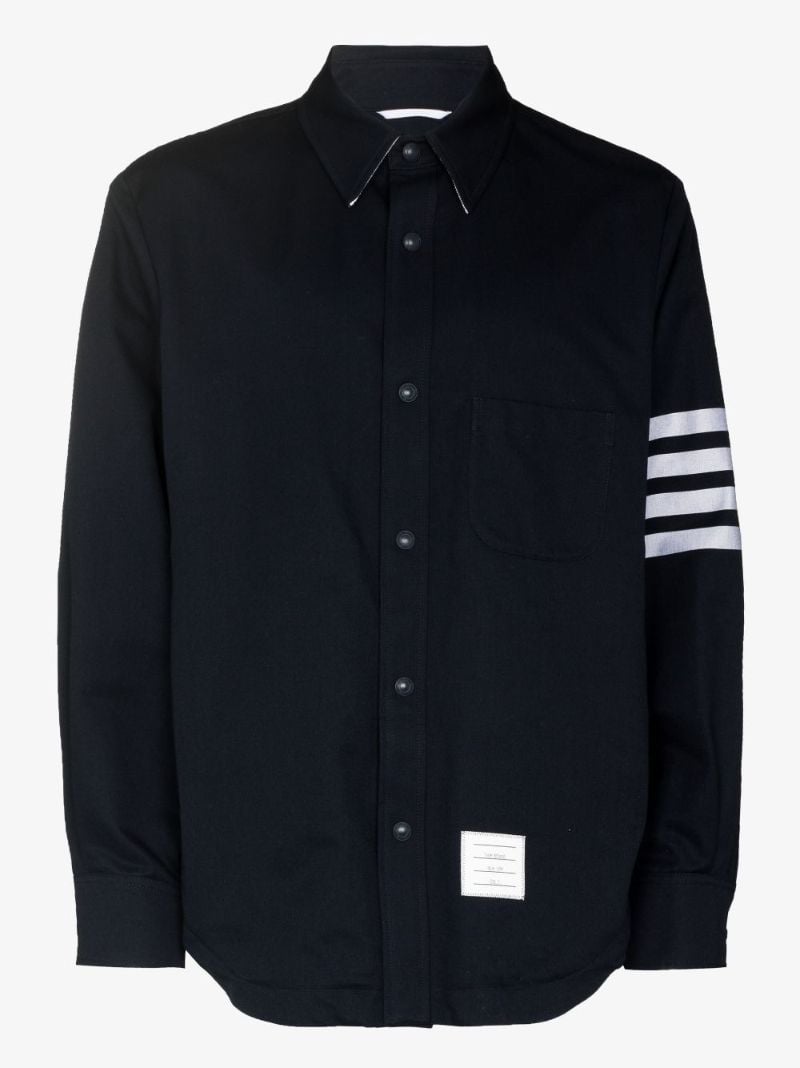Blue 4-bar Stripe Logo Patch Shirt