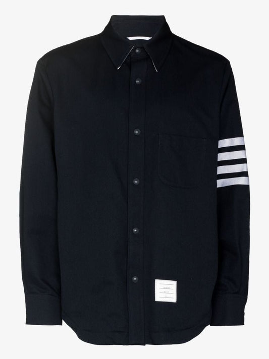 Blue 4-bar Stripe Logo Patch Shirt
