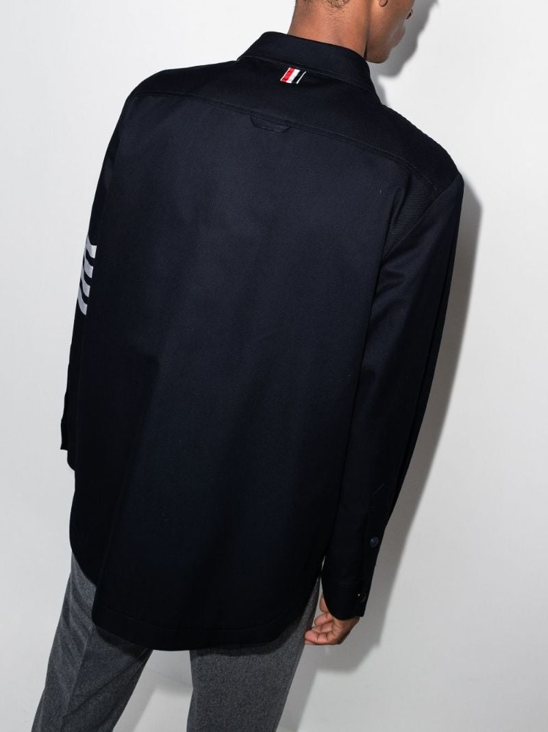 Blue 4-bar Stripe Logo Patch Shirt
