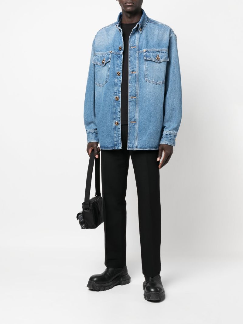 Blue Logo Button Denim Shirt