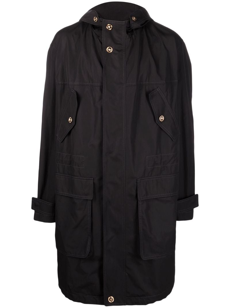 Black Medusa Hooded Cotton Parka