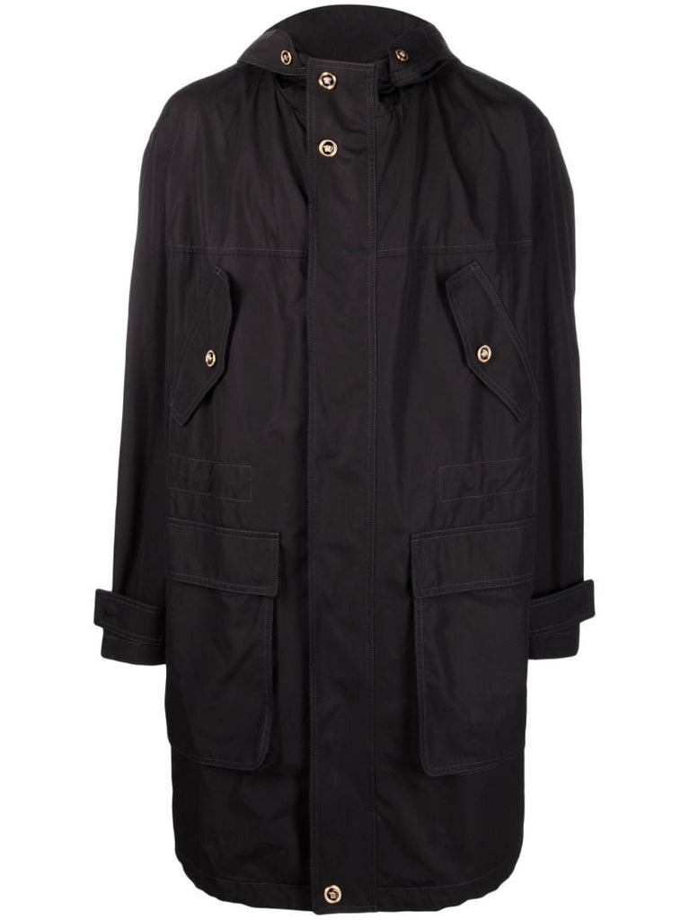 Black Medusa Hooded Cotton Parka