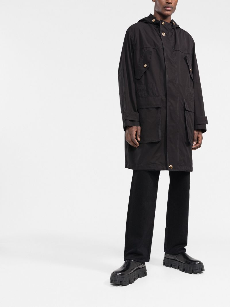 Black Medusa Hooded Cotton Parka