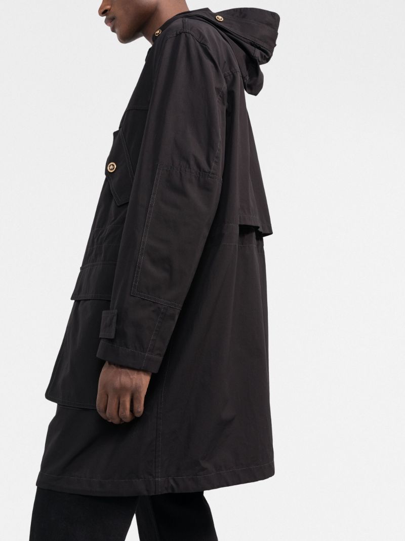 Black Medusa Hooded Cotton Parka