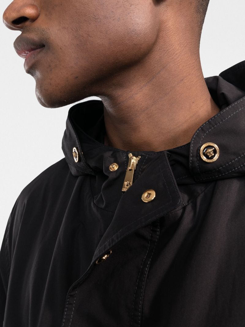 Black Medusa Hooded Cotton Parka