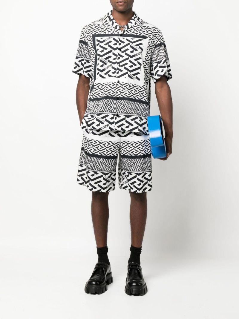 Black and White La Greca Bermuda Shorts