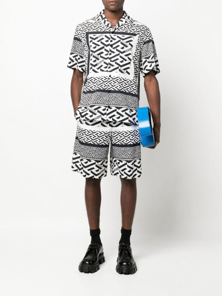 Black and White La Greca Bermuda Shorts