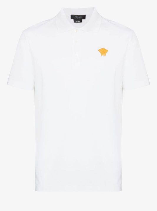 White Medusa Logo Polo Shirt
