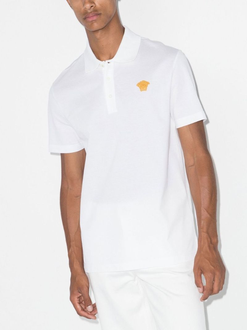 White Medusa Logo Polo Shirt