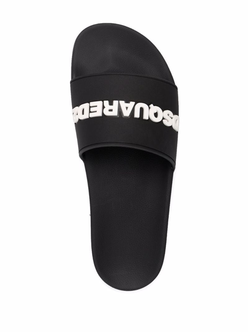 Black Embossed Logo Rubber Slides