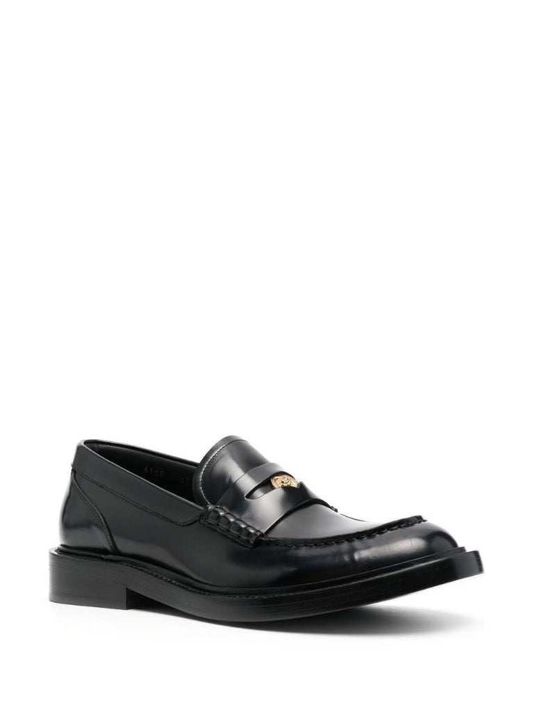 Black Medusa Head Plaque Loafers
