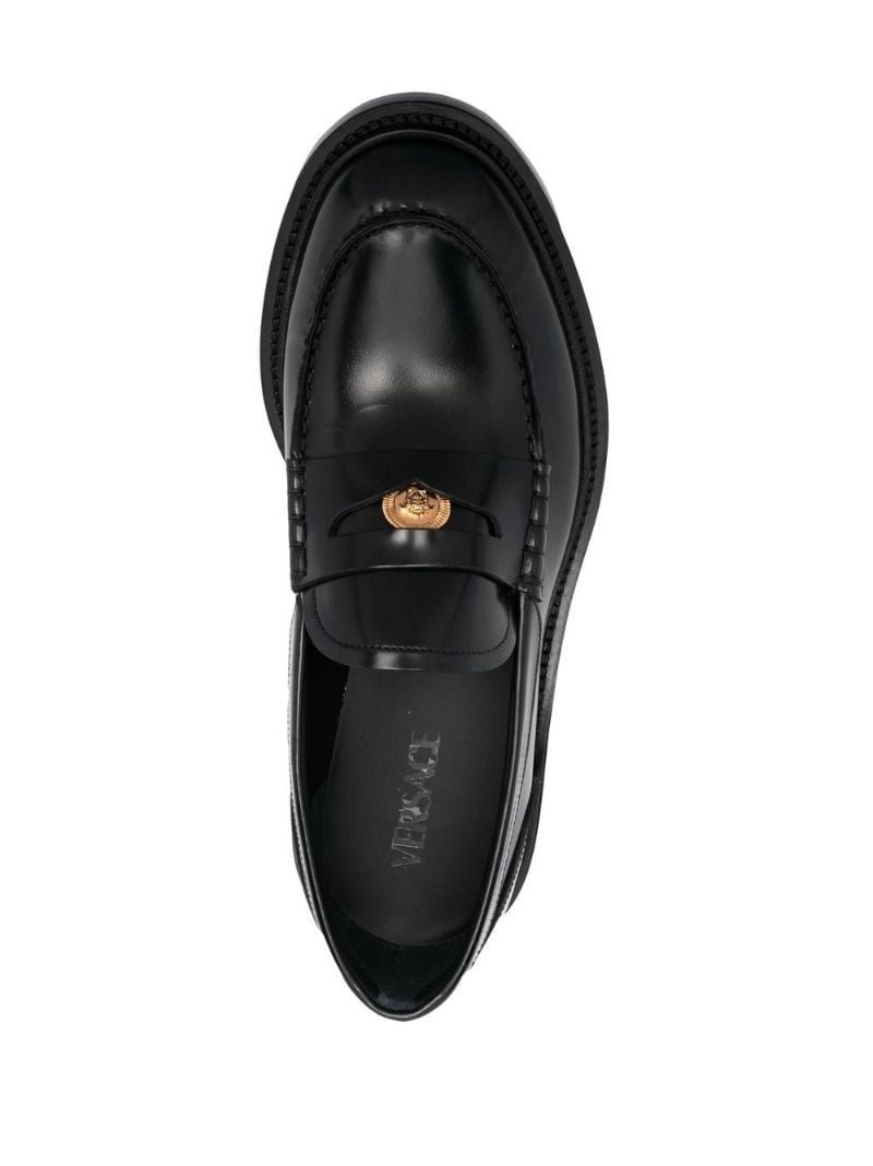 Black Medusa Head Plaque Loafers