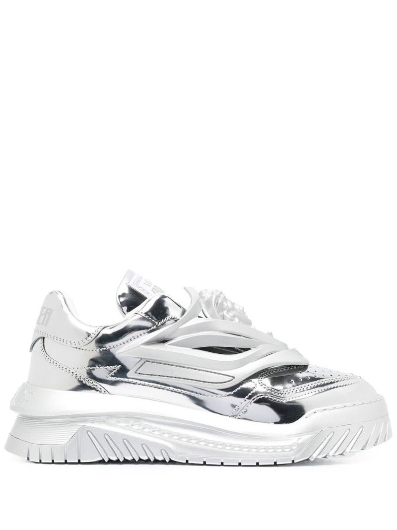 Silver Odissea Laminated-leather Sneakers