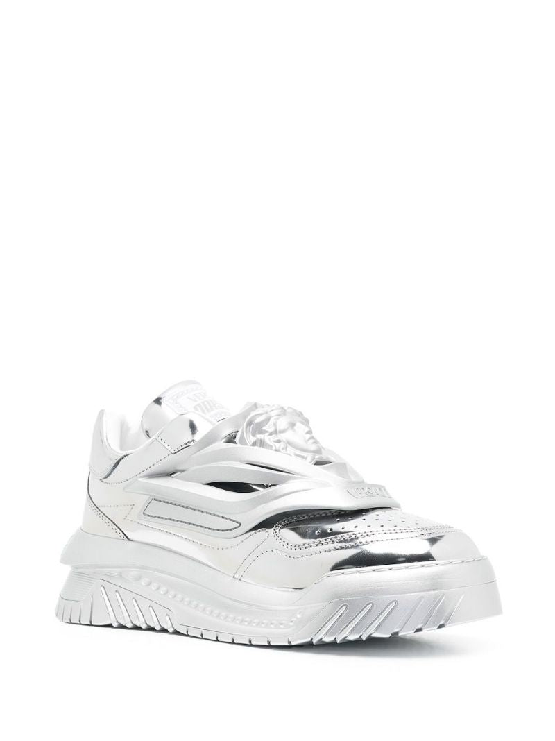 Silver Odissea Laminated-leather Sneakers