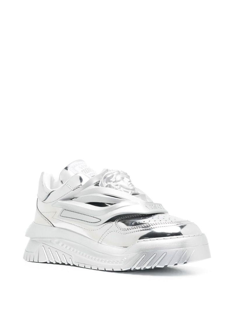 Silver Odissea Laminated-leather Sneakers