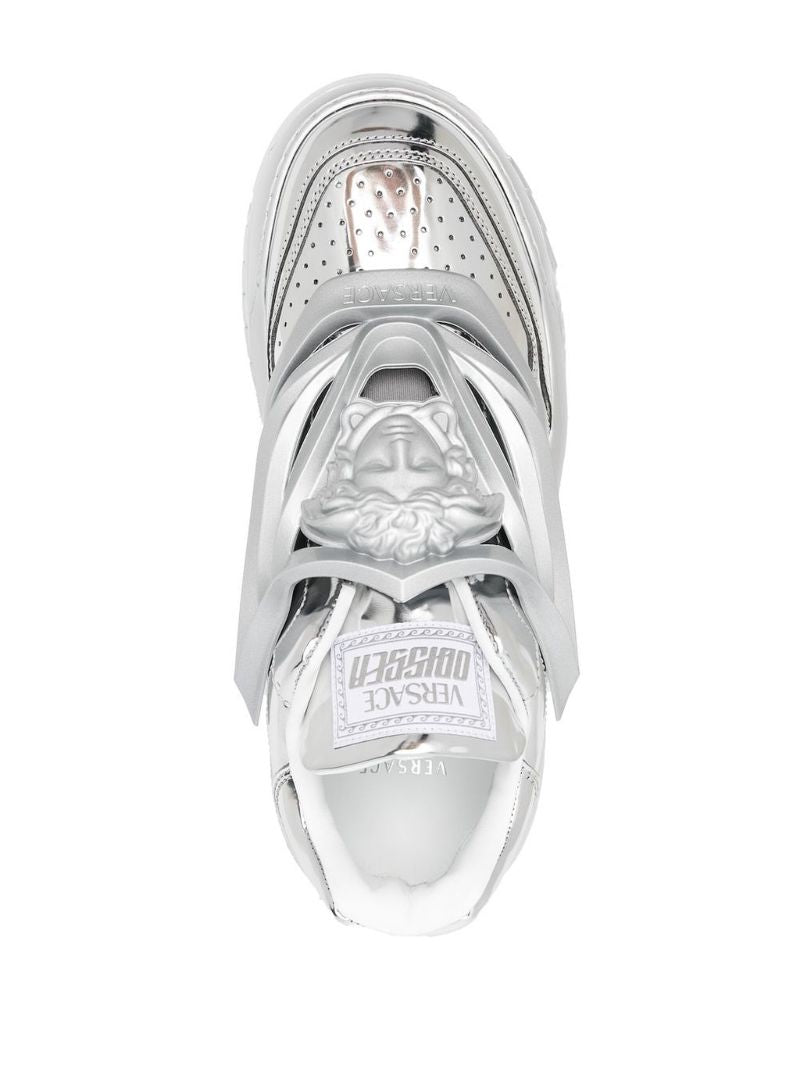 Silver Odissea Laminated-leather Sneakers