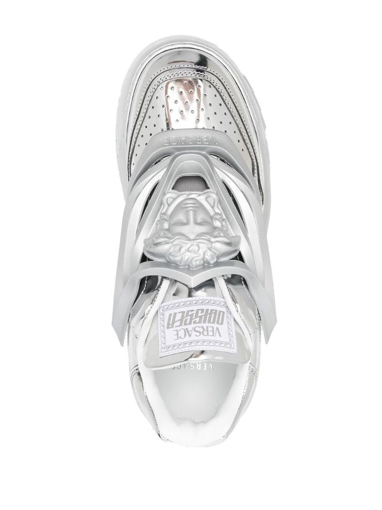Silver Odissea Laminated-leather Sneakers