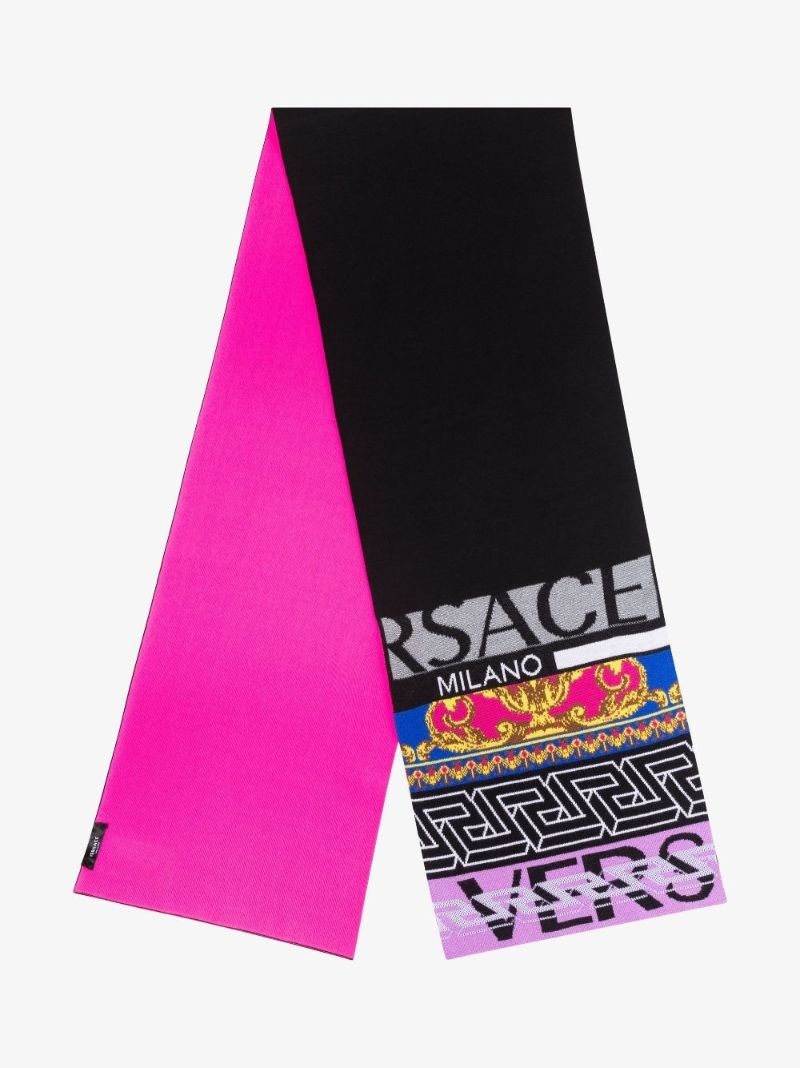 Black Multi Logo Print Scarf