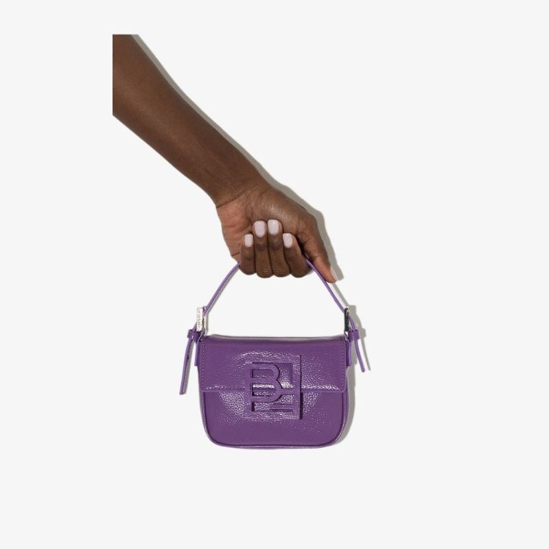 Purple Alfie Mini Leather Top Handle Bag