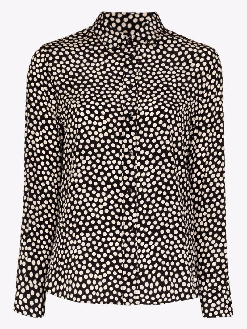 Black Polka Dot Silk Shirt