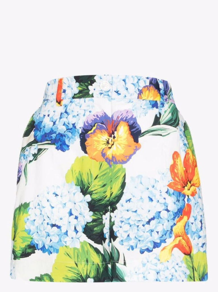 Hydrangea Print Cotton Shorts