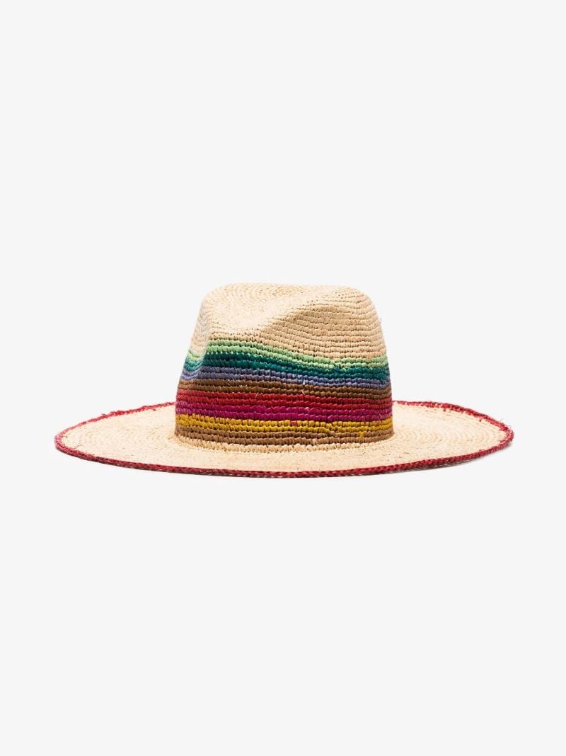 Neutral Striped Raffia Hat