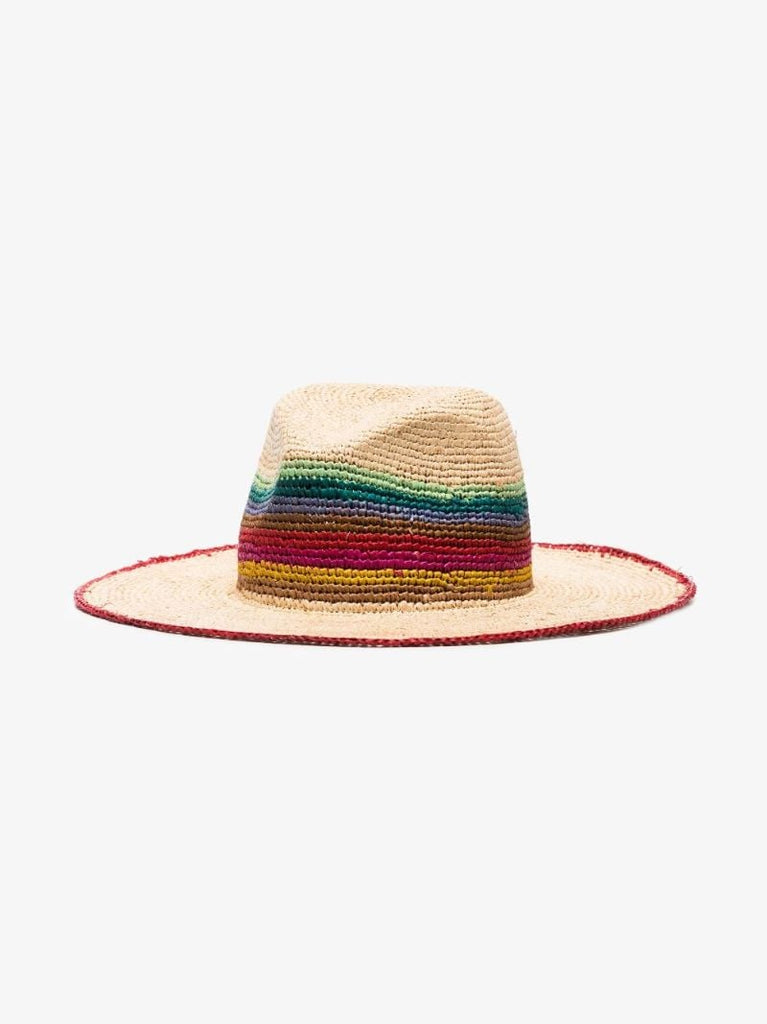 Neutral Striped Raffia Hat