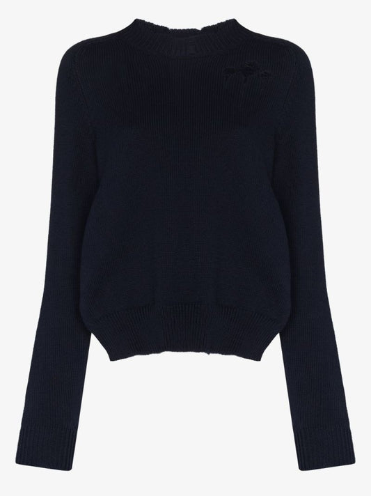 Four-stitch Distressed Cotton Sweater