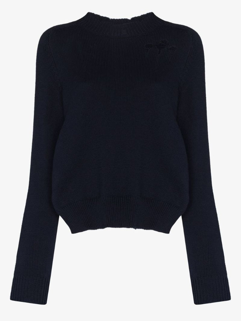 Four-stitch Distressed Cotton Sweater