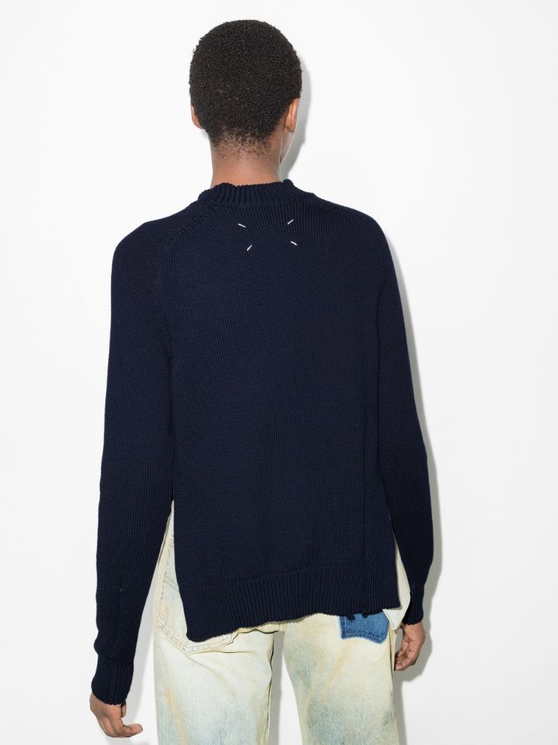 Four-stitch Distressed Cotton Sweater