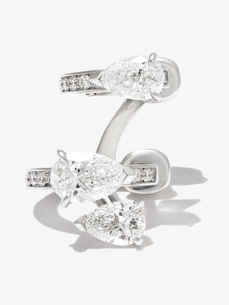 18k White Gold Serti Sur Vide Diamond Hoop Earring