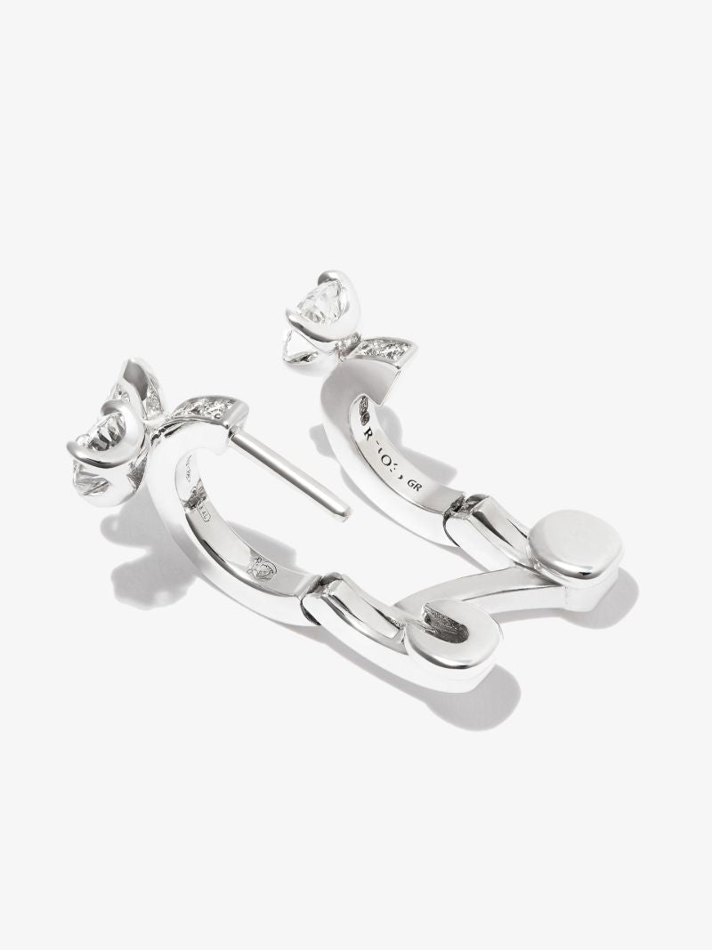 18k White Gold Serti Sur Vide Diamond Hoop Earring
