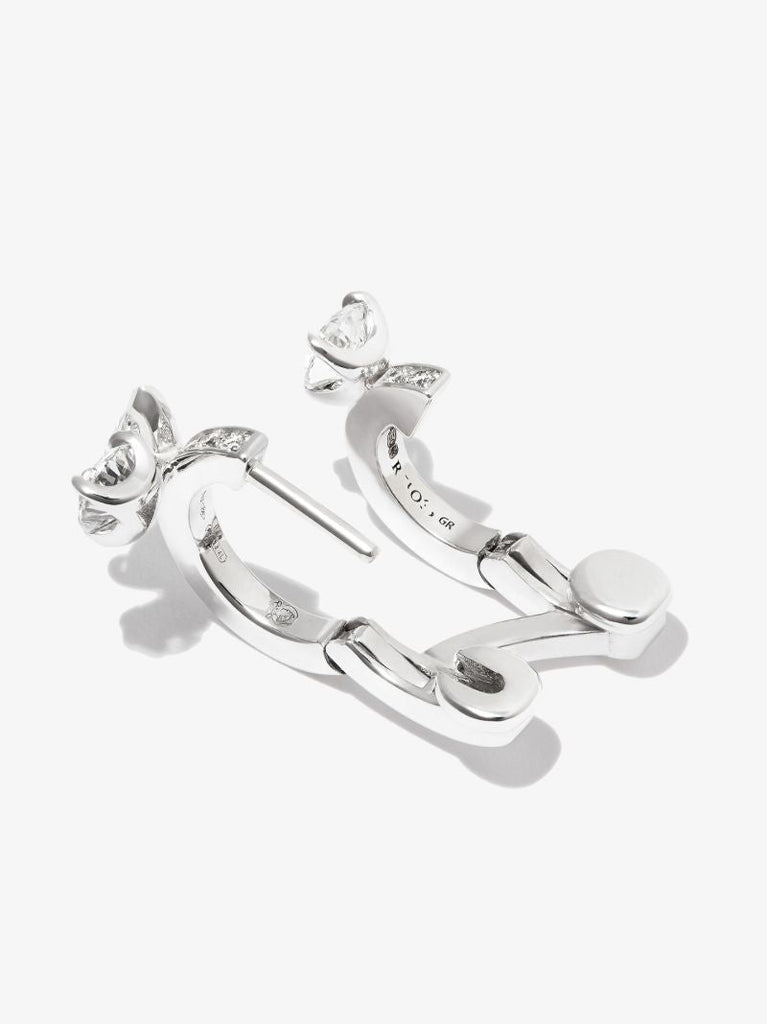 18k White Gold Serti Sur Vide Diamond Hoop Earring