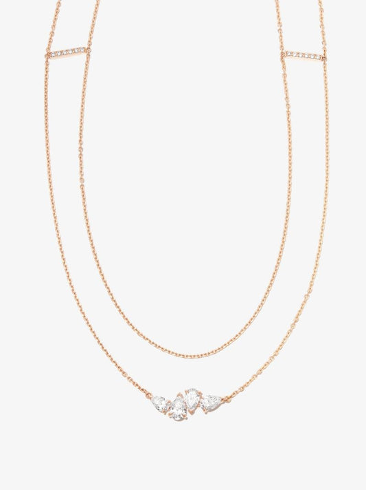 18k Rose Gold Serti Sur Vide Diamond Necklace
